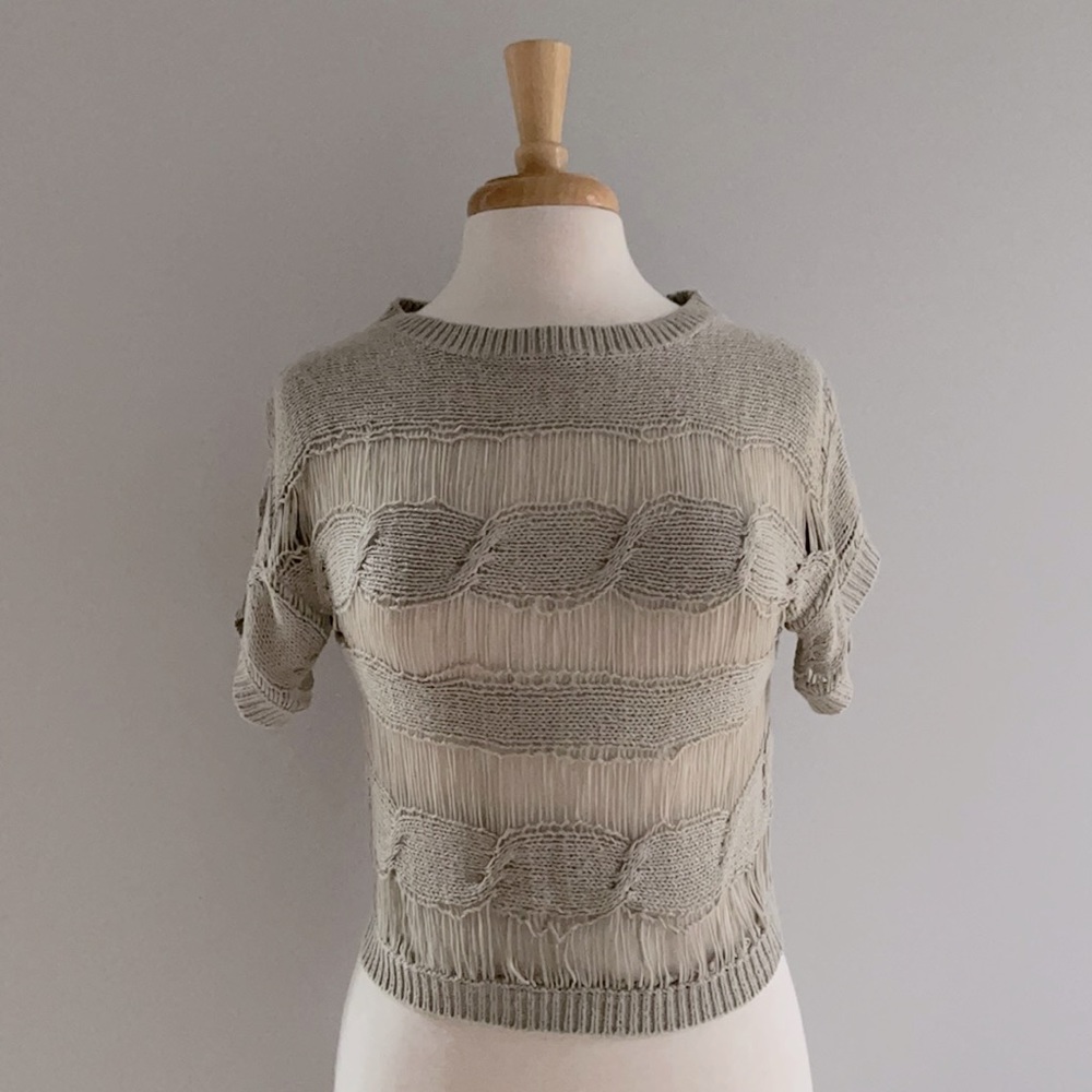 TAKEOUT | KNIT CROCHET SHEER TOP